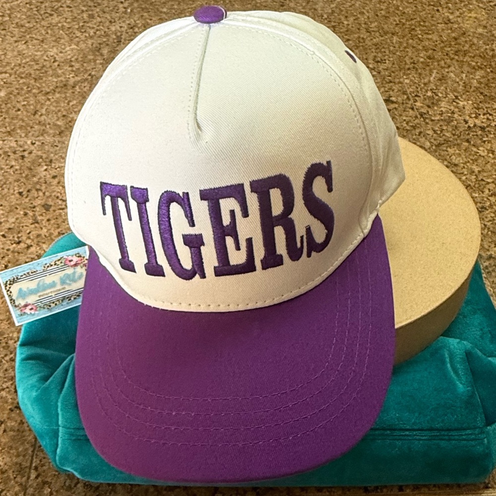 LAST ONELulu Mac TIGERS Purple and White Baseball Cap LSU NEW